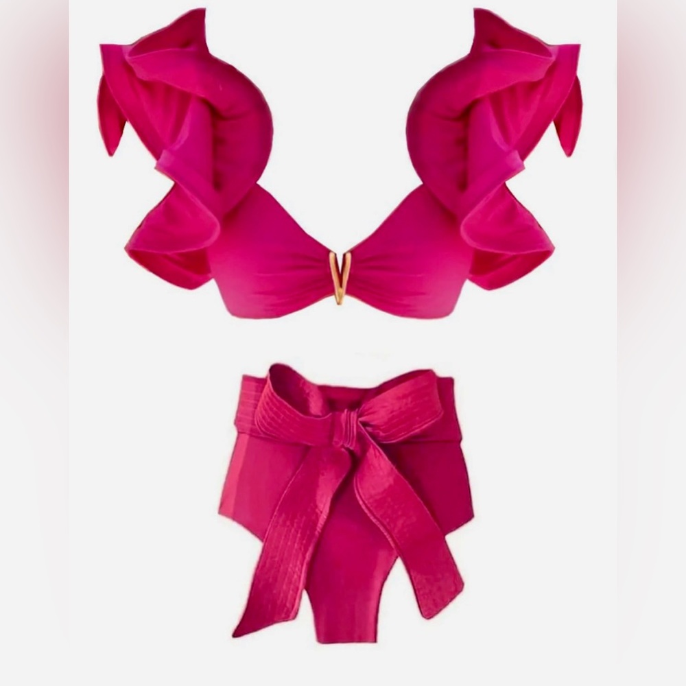 Flaxmaker HOT PINK Push-up Bondage Bikini Set